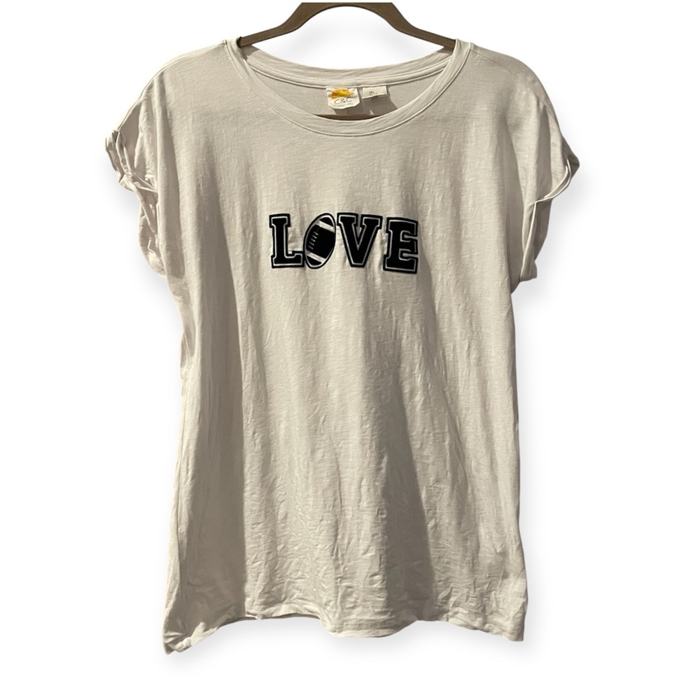 C& CALIFORNIA Love Football Modal Blend T-Shirt Large